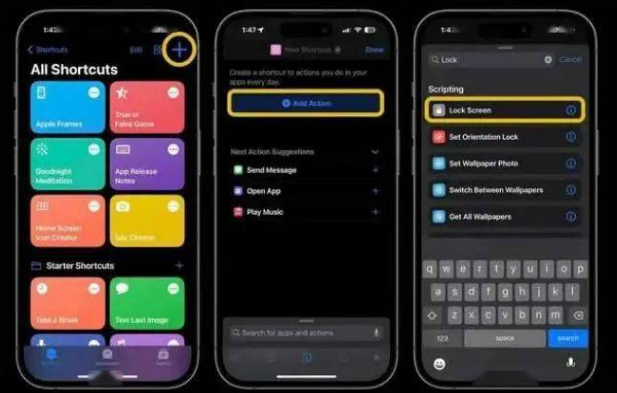 九寨沟苹果14锁屏维修店分享iPhone14升级iOS16.4后如何创建锁屏快捷方式 